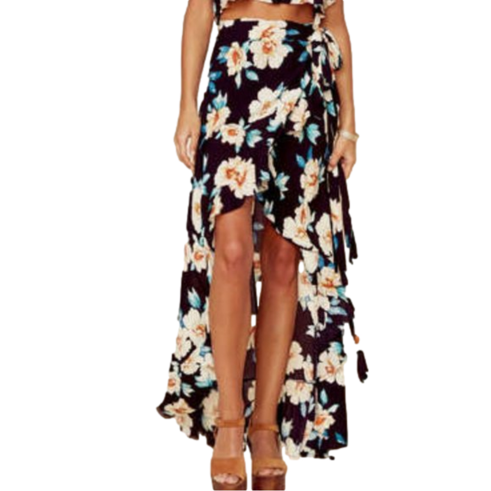 Blue Life Aura Wrap Skirt Black/Mghth NWT